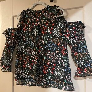 Walter Baker shoulder cut out sheer blouse